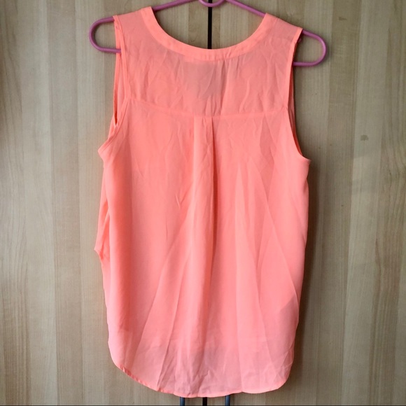 2/$25 Lush Nordstrom Neon Chiffon Tank Top - Picture 5 of 6